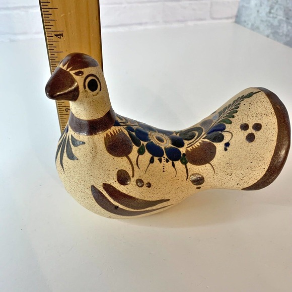 VTG Netzi Bird Dove Pottery Figurine Mexico Floral Corcho Hand Made - Picture 9 of 11